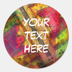 Pegatina Redonda Coloridos Pegatinas de arte abstracto