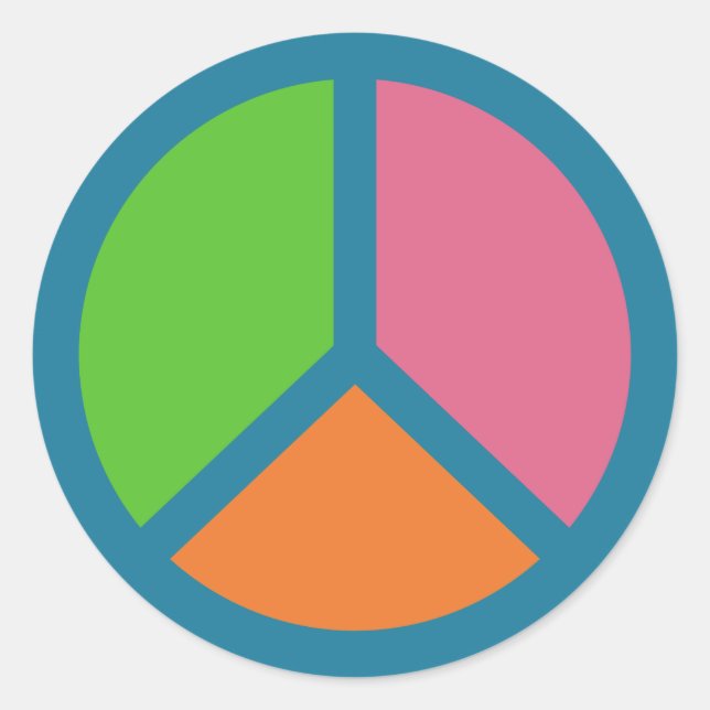 Pegatina Redonda Coloridos pegatinas de signos de paz (Anverso)