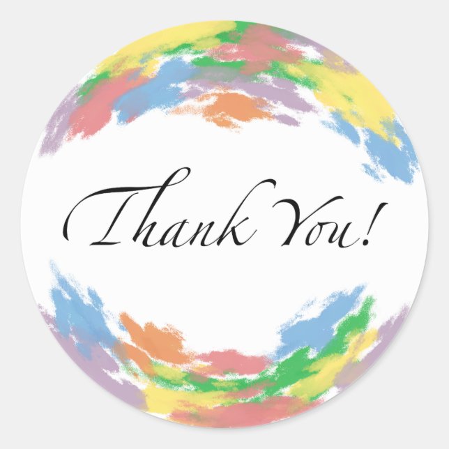 Pegatina Redonda Colourful Thank You Sticker (Anverso)