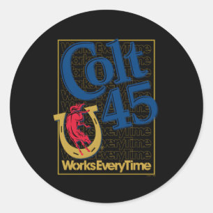 Pegatina Redonda Colt 45 Funciona Cada Vez