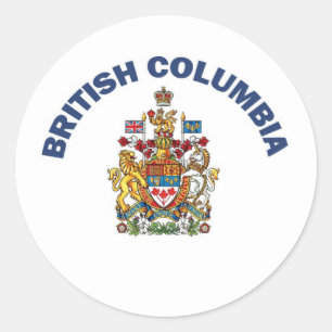 Pegatina Redonda Columbia Británica