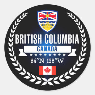 Pegatina Redonda Columbia Británica
