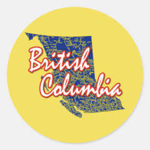 Pegatina Redonda Columbia Británica