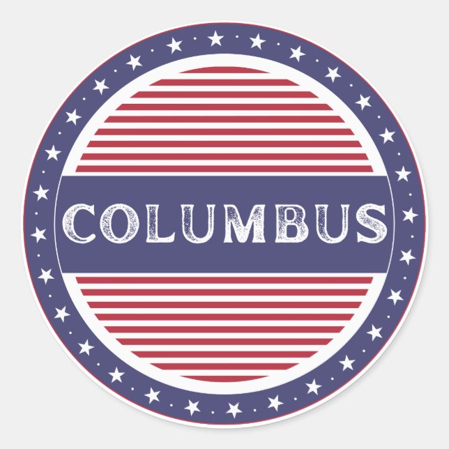 Pegatina Redonda Columbus City Pride Emblem – American Identity (Anverso)