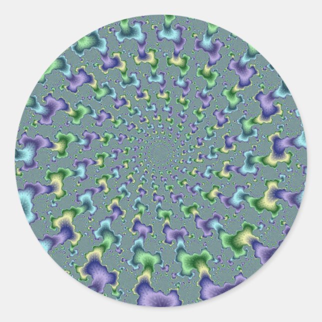 Pegatina Redonda Columnas del pedal - Fractal (Anverso)