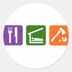 Pegatina Redonda Coma el sueño que taja la madera