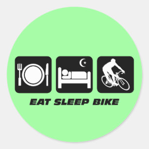 Pegatina Redonda Coma la bici del sueño