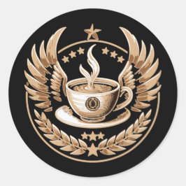 Pegatina Redonda Comandante del Café