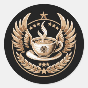 Pegatina Redonda Comandante del Café