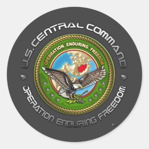 Pegatina Redonda Comando Central de Estados Unidos - OEF-A