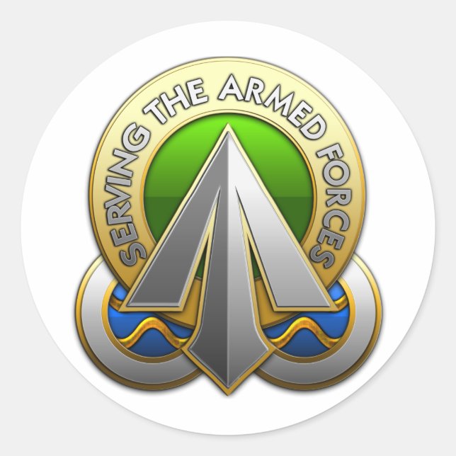 Pegatina Redonda Comando de distribución e implementación de superf (Anverso)