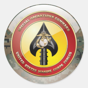 Pegatina Redonda Comando de operaciones especiales del USMC