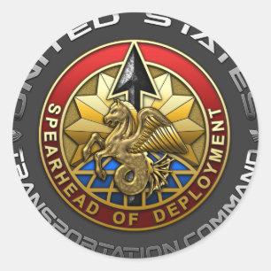 Pegatina Redonda Comando de Transporte de Estados Unidos