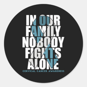 Pegatina Redonda Combatiente del Mes de Concienciación sobre el Cán