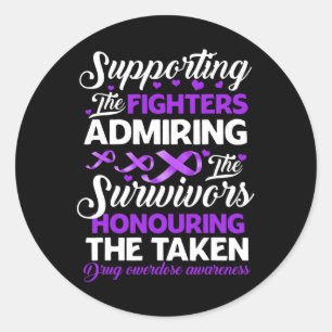 Pegatina Redonda Combatientes honrando la toma de conciencia sobre