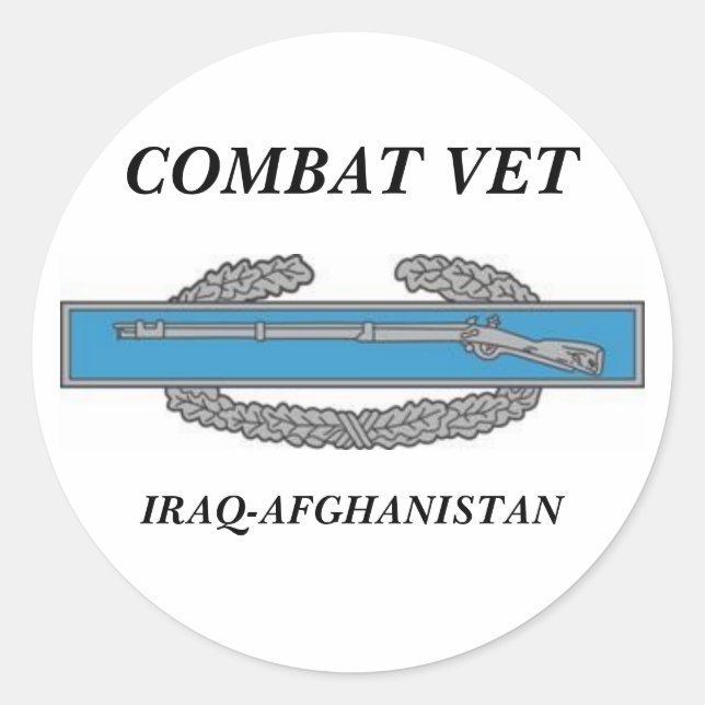 Pegatina Redonda CombatInfBadge1Awd, VETERINARIO del COMBATE, (Anverso)