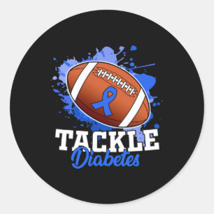 Pegatina Redonda Combatir la Diabética Azul Diabetes Tipo 1 Guerra