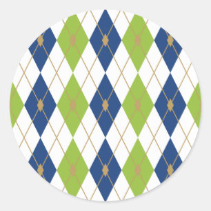 Pegatina Redonda Combinación de colores Rhombus 4