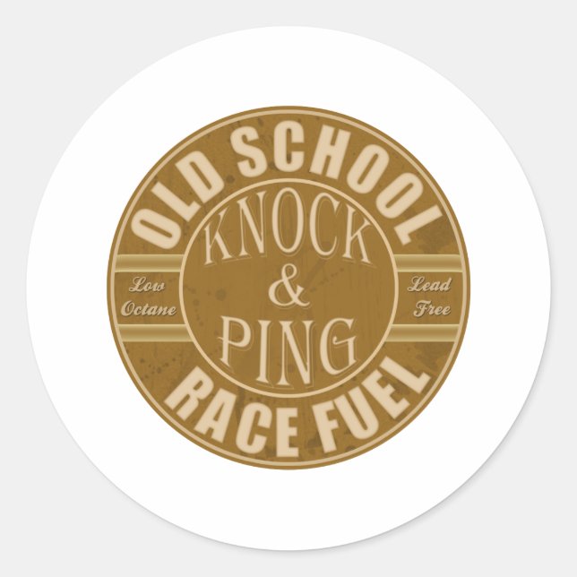 Pegatina Redonda combustible de carrera de arrastre de escuela anti (Anverso)