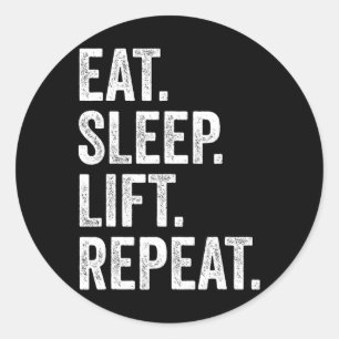 Pegatina Redonda Come Dormir Levantar Repetir Fitness Culturismo