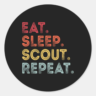 Pegatina Redonda Come Escuchar Scout Repetir Retro Vintage Scout Pa
