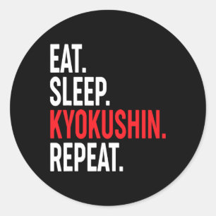 Pegatina Redonda Come Kyokushin Duerme Repite Karate Japonés Kung F