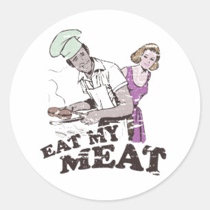 PEGATINA REDONDA COME MI CARNE
