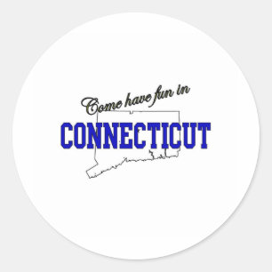 Pegatina Redonda Come se divierte en Connecticut