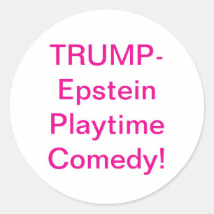Pegatina Redonda Comedia de diversión Trump-Epstein Hankamer Artjun