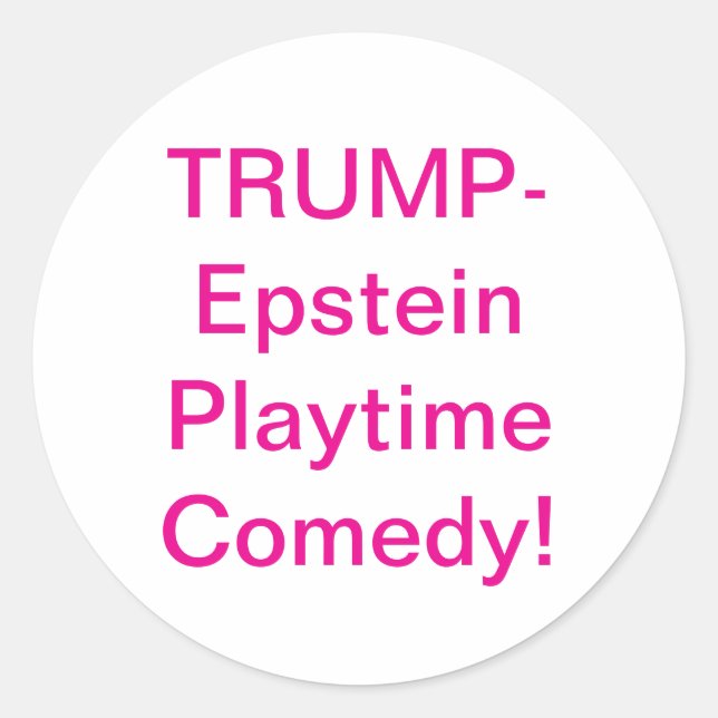 Pegatina Redonda Comedia de diversión Trump-Epstein Hankamer Artjun (Anverso)
