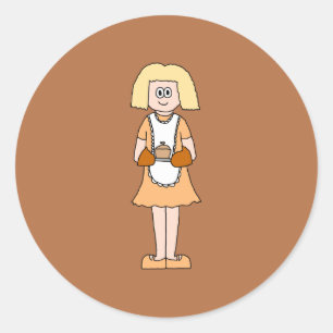 Pegatina Redonda Comedor con sopa caliente.