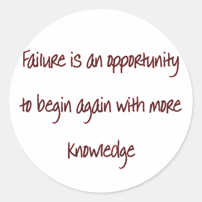 Pegatina Redonda Comenzar de nuevo (Anverso)