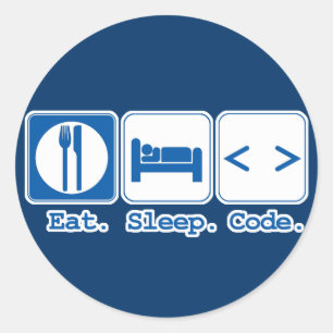 Pegatina Redonda comer dormir código (html)