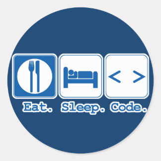 Pegatina Redonda comer dormir código (html)