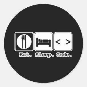 Pegatina Redonda comer dormir programar