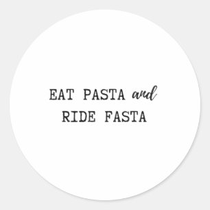 Pegatina Redonda Comer Pasta y Subir Fasta Keychain