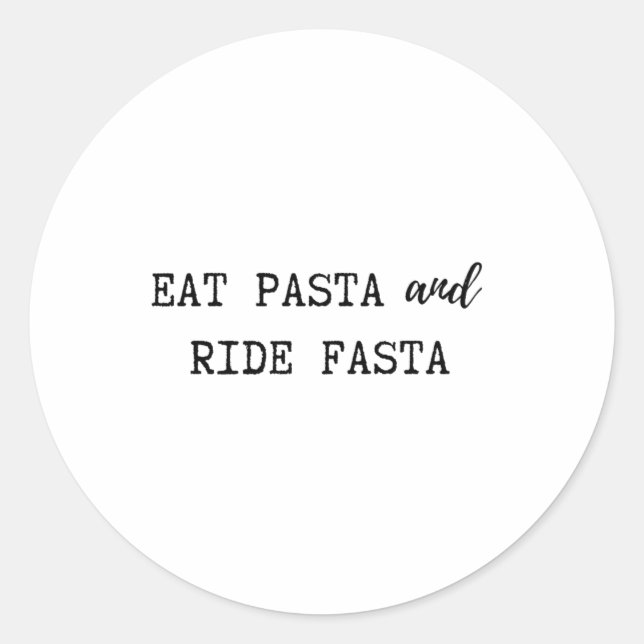 Pegatina Redonda Comer Pasta y Subir Fasta Keychain (Anverso)