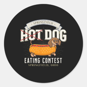 Pegatina Redonda Comer Perro En Springfield Ohio