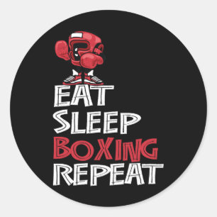 Pegatina Redonda Comer Regalos De Envío Repentino De Boxeo De Sueño