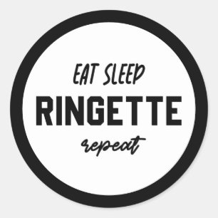 Pegatina Redonda Comer Ringette Sleep Repetir Ringette Player Regal