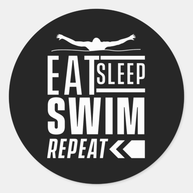 Pegatina Redonda Comer Sleep Swift Repetir (Anverso)