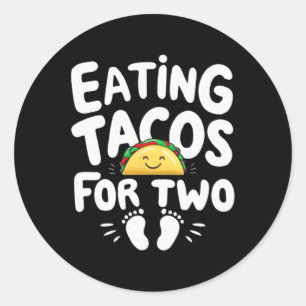 Pegatina Redonda Comer Tacos Para Dos Días de la Madre Cinco De May