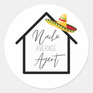 Pegatina Redonda Comercialización del agente medio de Nacho inmobil