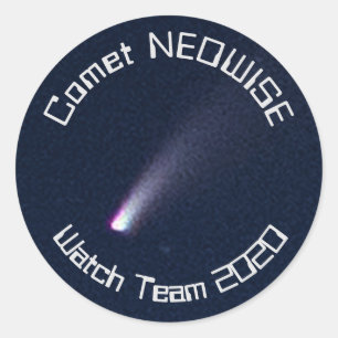 Pegatina Redonda Comet NEOWISE Watch Team 2020