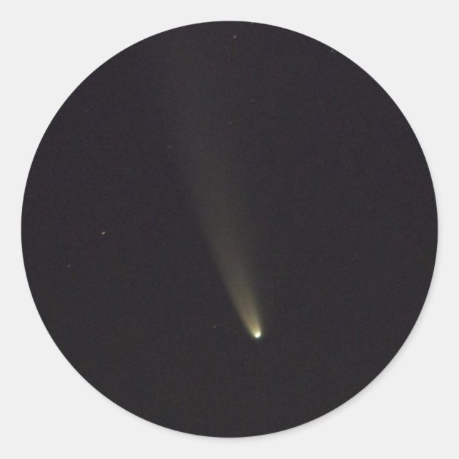 Pegatina Redonda Cometa NEOWISE en el cielo nocturno (Anverso)