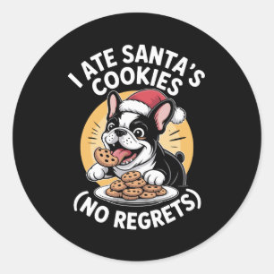 Pegatina Redonda Comí las Galletas de Santa Sin Arrepentimientos Na