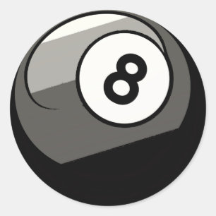 Pegatina Redonda Comic Style 8 Ball