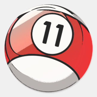 Pegatina Redonda Comic Style Número 11 Billiards Ball