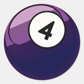 Pegatina Redonda Comic Style número 4 Billiards Ball