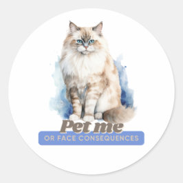 Pegatina Redonda Comical Kitten Gifts para los amantes del gato